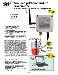 Thumbnail of document Data Sheet - UWPH-2A-NEMA-M12 UW Series Wireless NEMA 4X pH Transmitter w/RTD Compensation